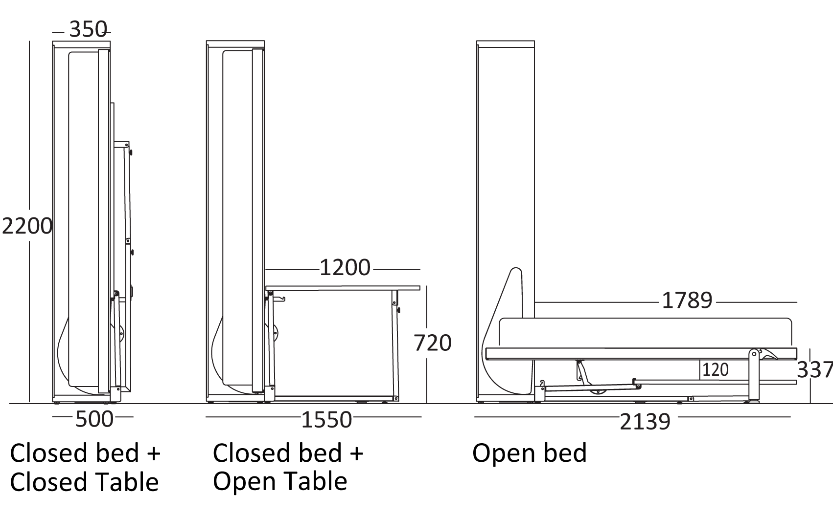 Opklapbed BedHabits  Penelope Tafel 1 1